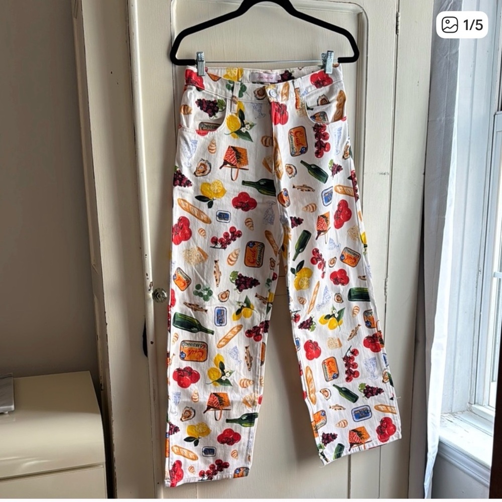 Colorful Food Print Pants - Lisa Says Gah Italian Print Pants